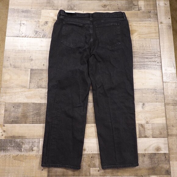 Abercrombie & Fitch 90s Relaxed High Rise Jeans Women's 18s shorter inseam Black - Picture 12 of 13